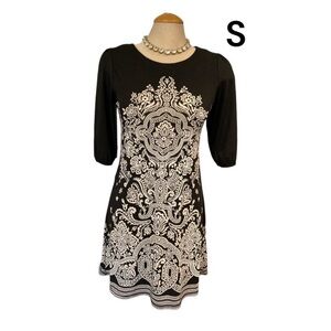 PAPILLON 🇨🇦 Dress Size Small Boat Neck 3/4 Sleeves